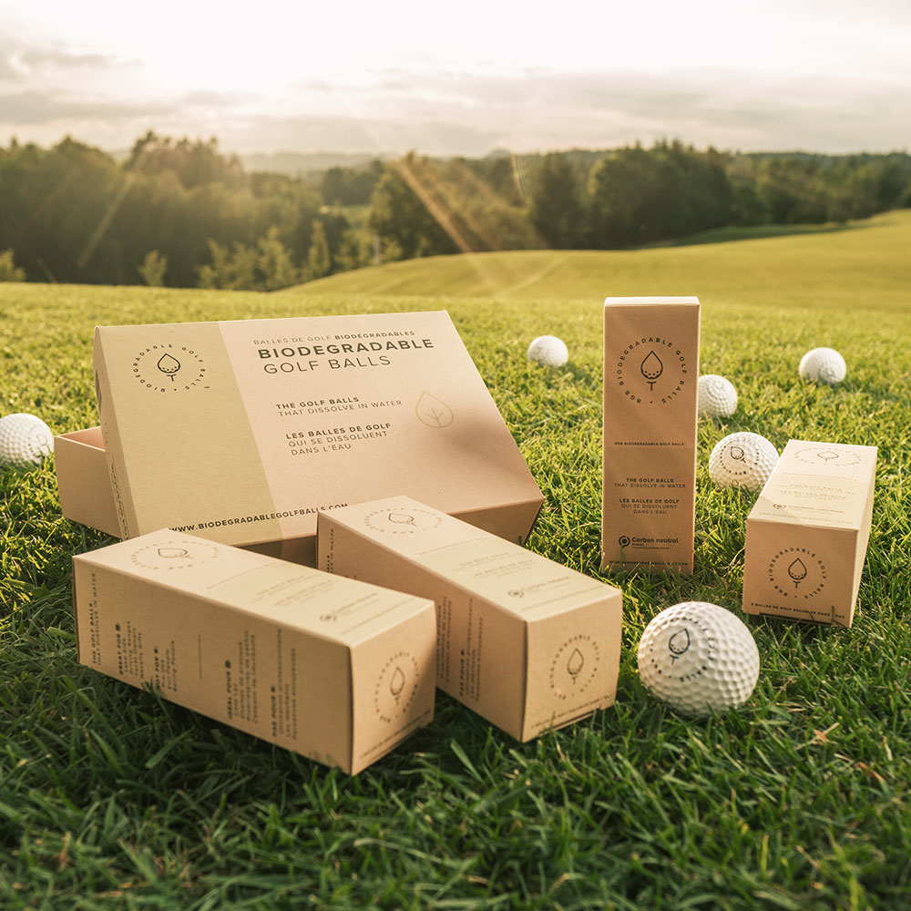 EverySwing Golf biodegradable golf balls in eco-friendly packaging